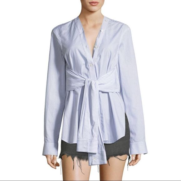 Alexander Wang Tops - alexander wang • tie front long sleeve button up